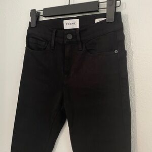 Frame- Ankle skinny black mid rise jeans. Size 24 - Like new, never worn.